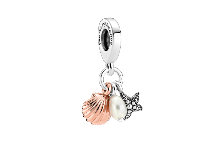 Pandora/潘多拉 Pandora Ocean Starfish Shell Pearl Charm Silver