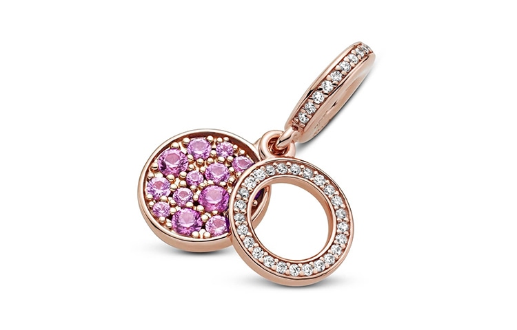 Pandora Radiant Pink Double Charm Rose Gold — фото 1