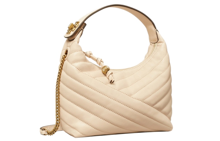 TORY BURCH/汤丽柏琦 Tory Burch Kira Quilted Crescent Bag White