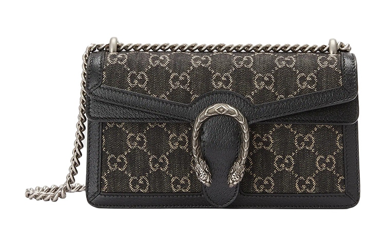 GUCCI/古驰 Gucci Dionysus Denim Small Shoulder Bag Black