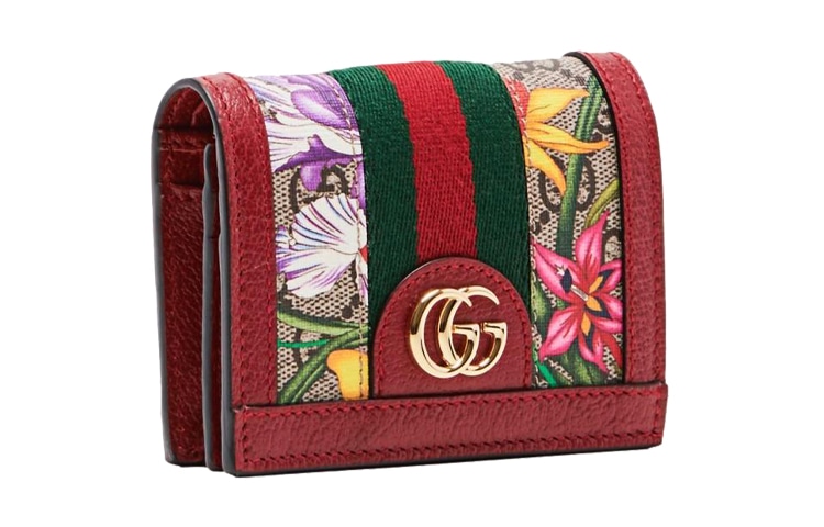 Gucci Floral Logo Stripe Wallet — фото 1