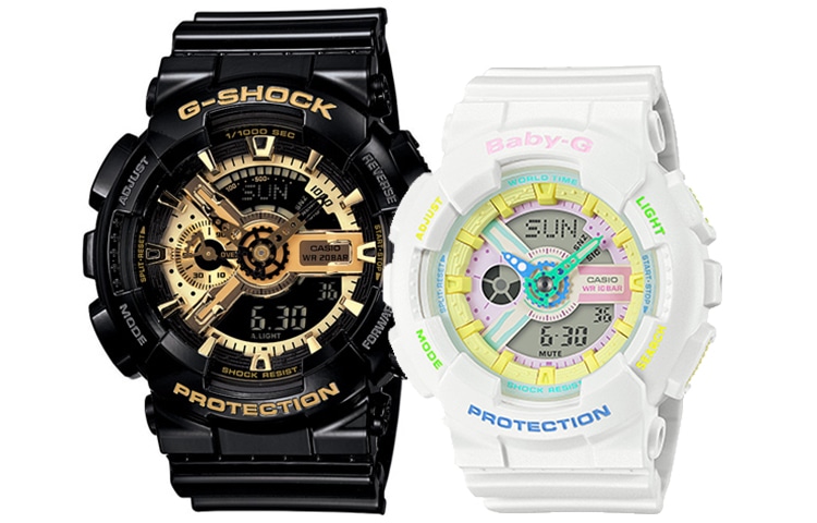 Часы CASIO/卡西欧 Casio G-Shock & Baby-G BA-110TM-7APR+GA-110GB-1APR