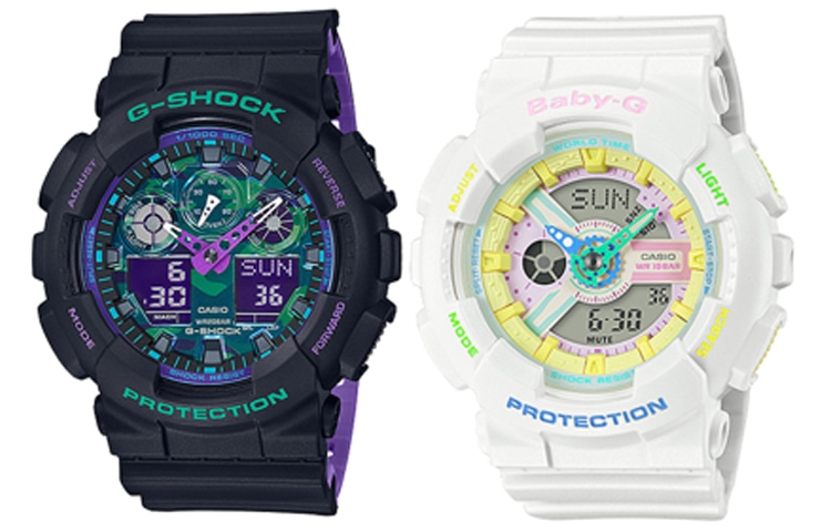 Часы CASIO/卡西欧 Casio G-Shock GA-100BL-1A & Baby-G BA-110TM-7A