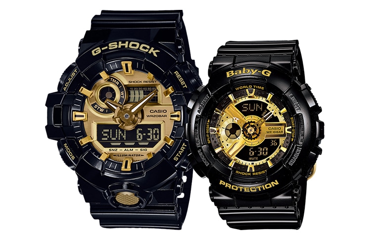 Часы CASIO/卡西欧 CASIO G-SHOCK GA-710GB-1APR + BABY-G BA-110-1APR