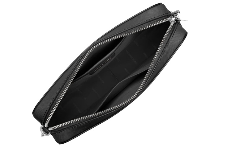 Michael Kors Jet Set Chain Logo Leather Shoulder Bag Large Black — фото 1