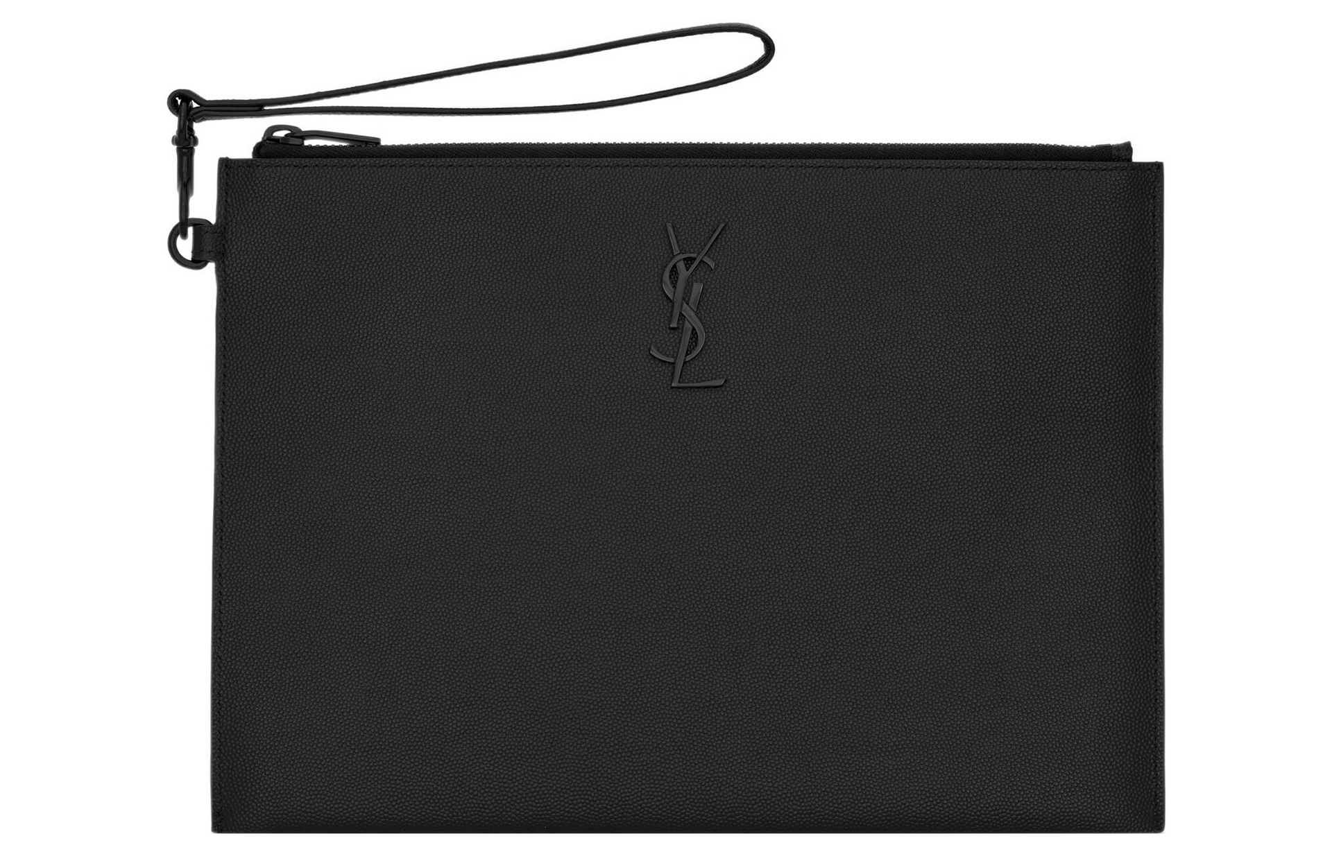 Сумки Saint Laurent Zip Grain Leather Clutch Black