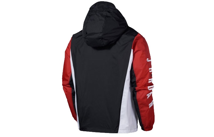 Jordan Patchwork Hoodie Jacket Black Red — фото 1