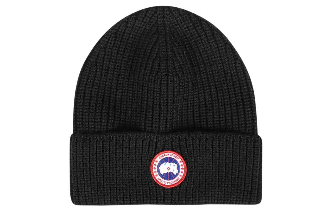 Canada Goose Ribbed Knit Beanie Black