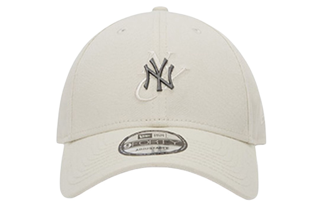 New Era NY Metal Logo Baseball Cap Off White — фото 1
