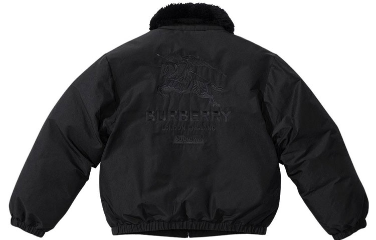 Supreme x Burberry Shearling Collar Down Puffer Jacket — фото 5
