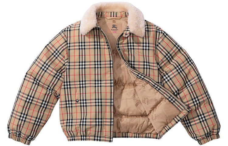 Supreme x Burberry Shearling Collar Down Puffer Jacket — фото 2