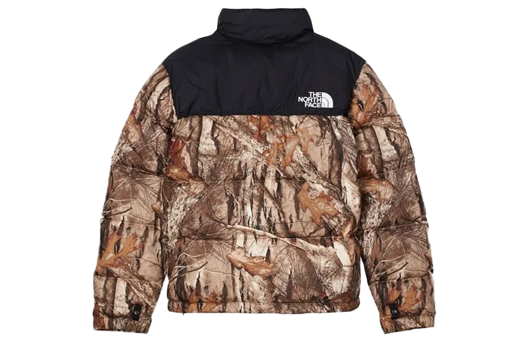 The North Face 1996 Series Leaf Print Down Jacket Brown — фото 1