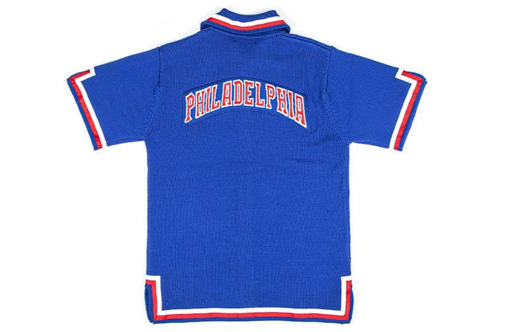Mitchell & Ness x CLOT Retro Cardigan 76ers Blue — фото 1