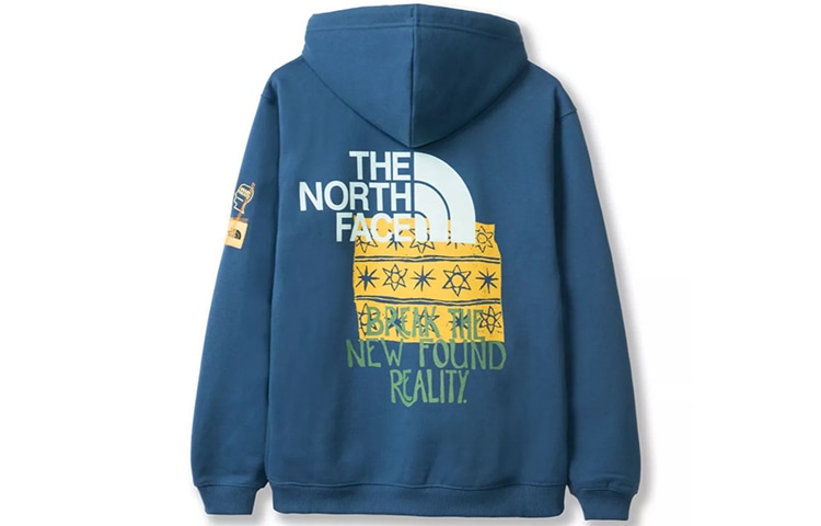 The North Face x Brain Dead Drop Shoulder Hoodie Blue — фото 1