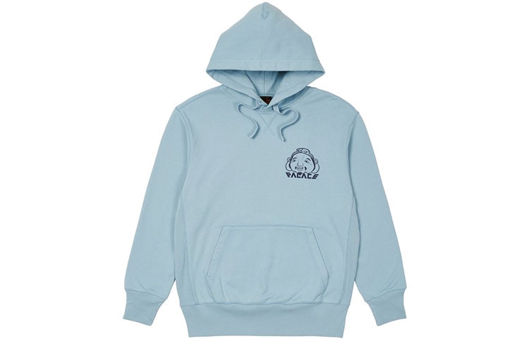 Худи PALACE x EVISU FW21 Tri-Godhead Hood Dusty Blue