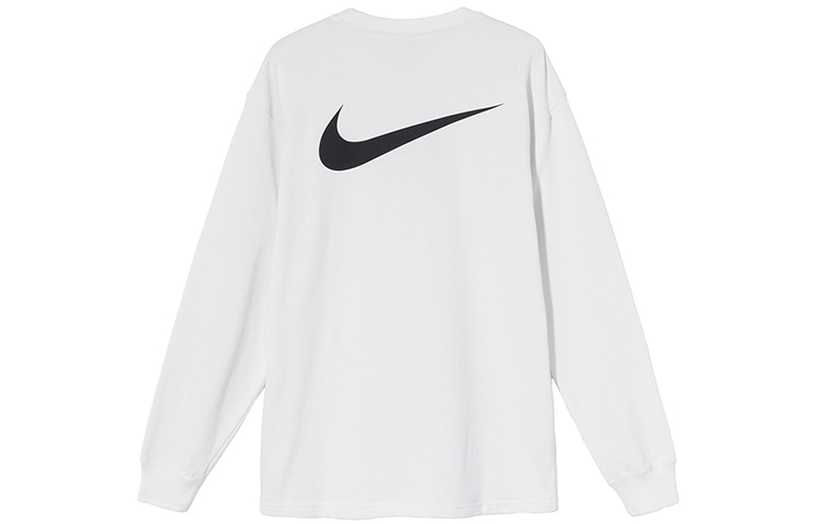 Stussy x Nike Crewneck Pullover Long Sleeve Tee White — фото 1