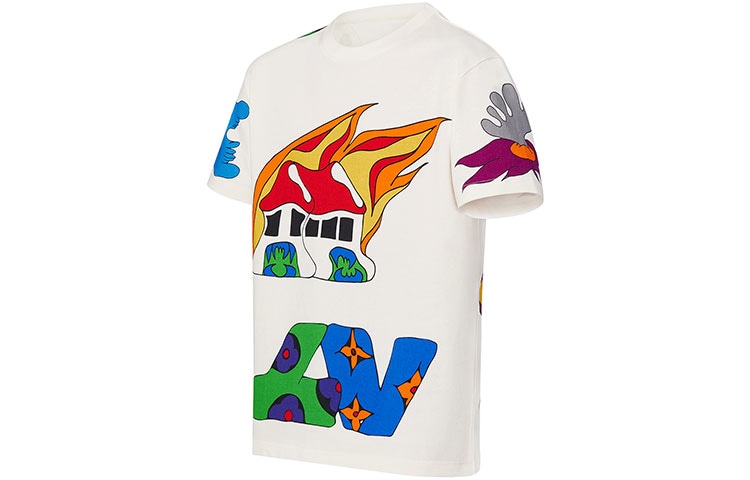 Louis Vuitton SS21 Cartoon Logo T-Shirt White — фото 2
