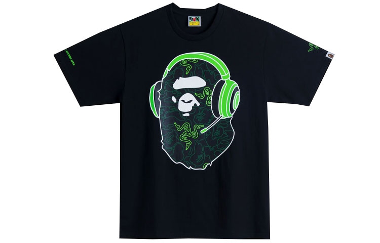 A BATHING APE BAPE x Razer Neon Camo Ape Head Tee
