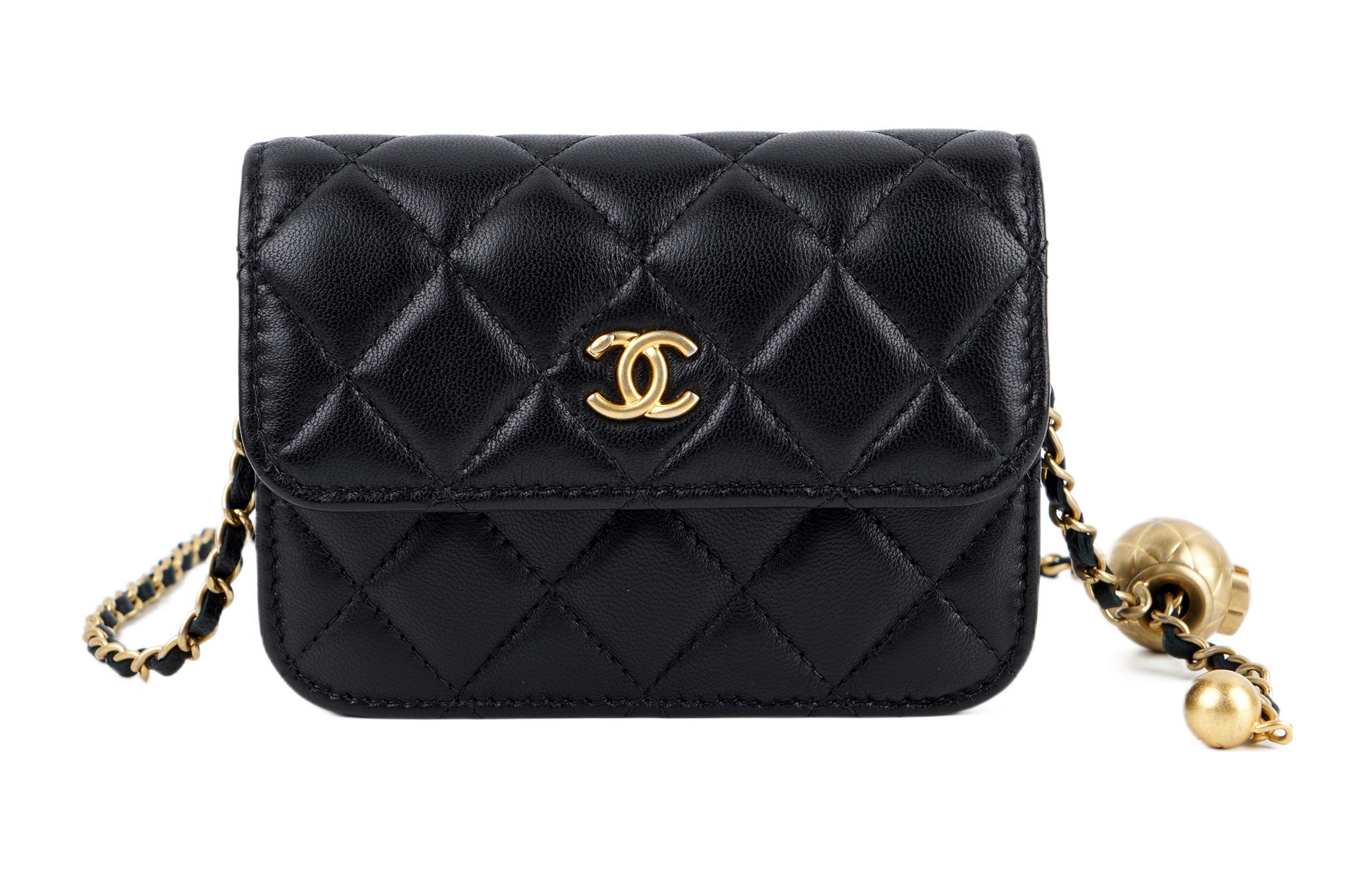 CHANEL Classic Flap Small Lambskin Chain Bag Black
