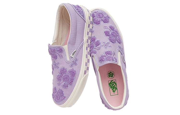 Vans Emma Mulholland x Vans Slip-On Floral Embroidery Purple — фото 8