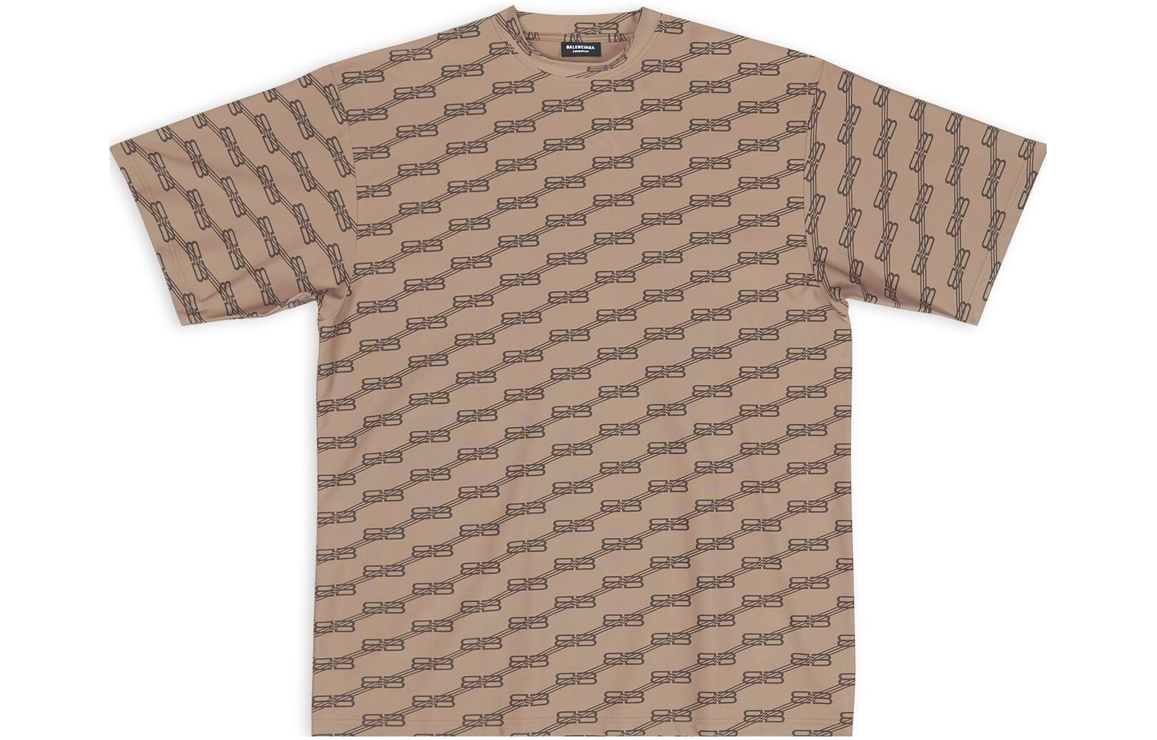 Balenciaga FW22 Logo Crewneck T-Shirt Brown