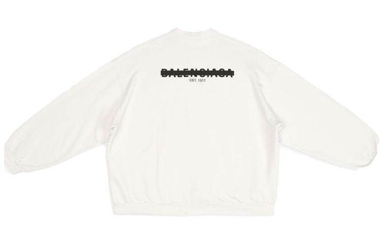 Balenciaga FW22 Logo Crewneck Sweatshirt Cream — фото 1