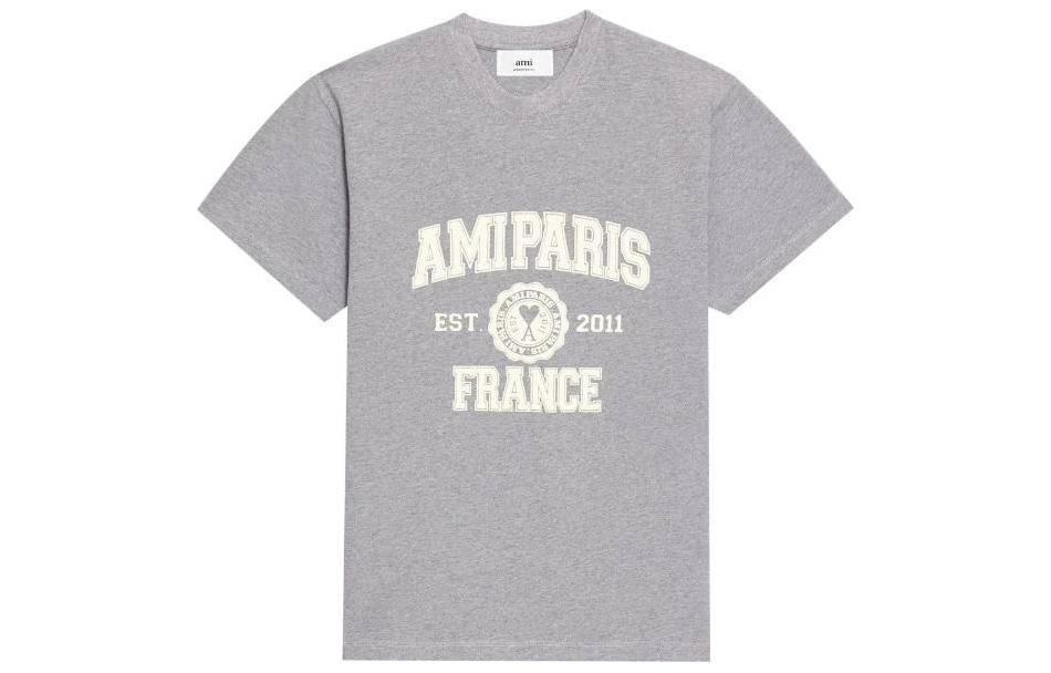 AMIPARIS FW22 Logo Print Crewneck T-Shirt Grey