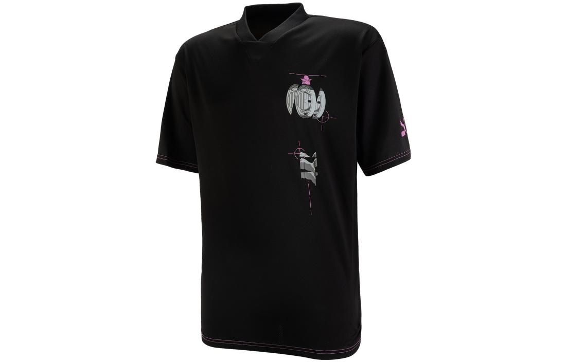 Puma V-Neck Logo Tee Black — фото 1