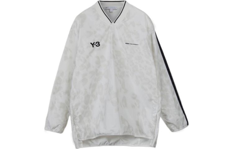 Y-3 V-Neck Striped Long Sleeve Tee White
