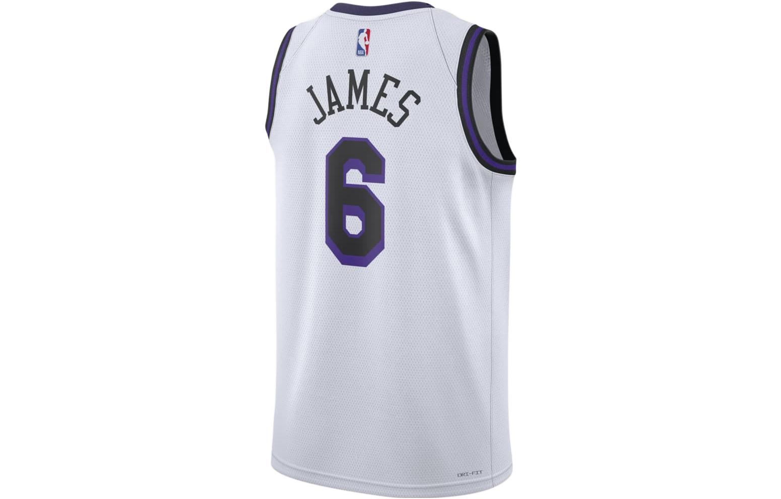 Nike NBA City Edition Jersey 2022-23 Lakers LeBron James 6 White — фото 1