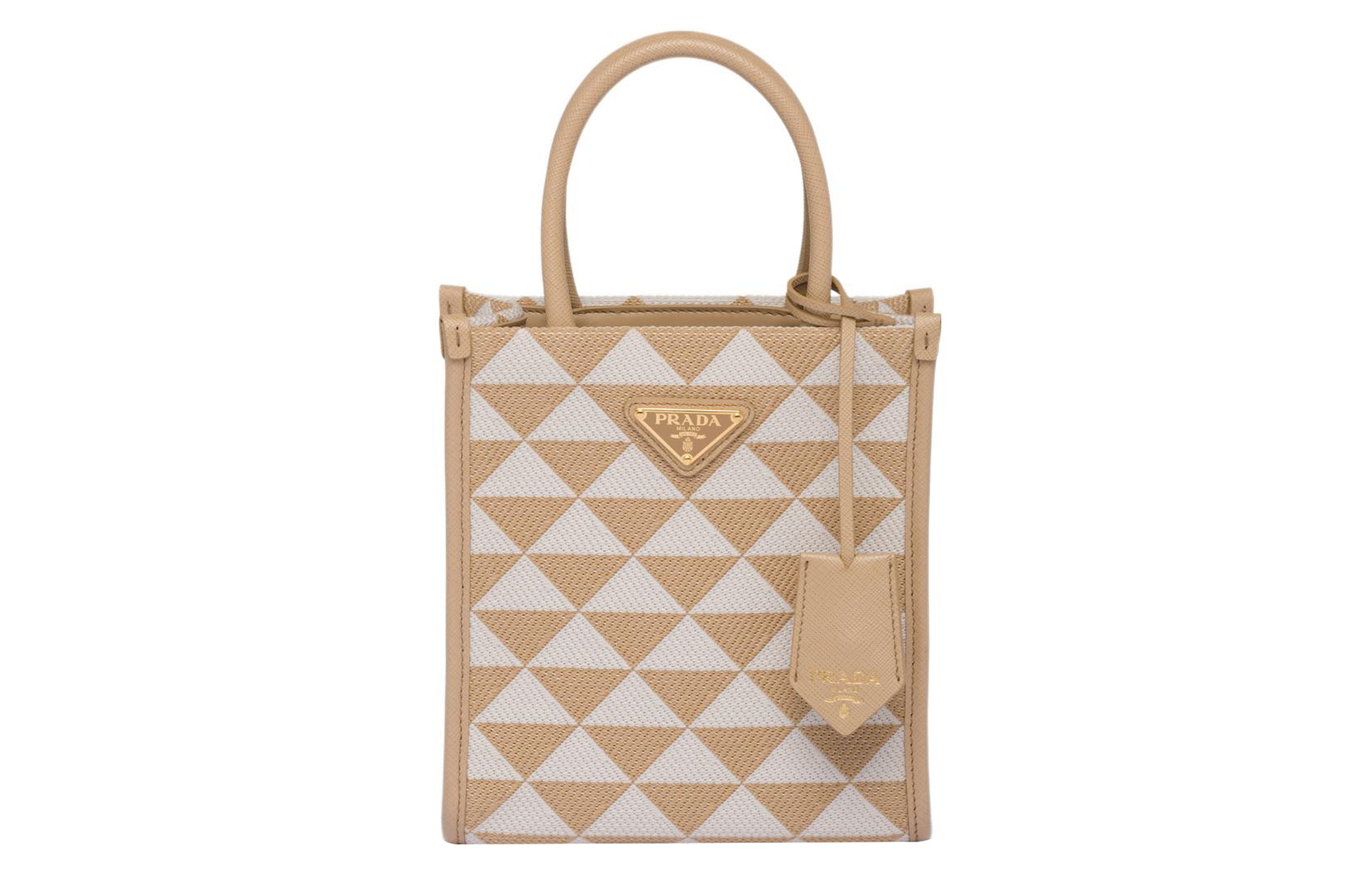 Prada Symbole Tote Bag White Beige