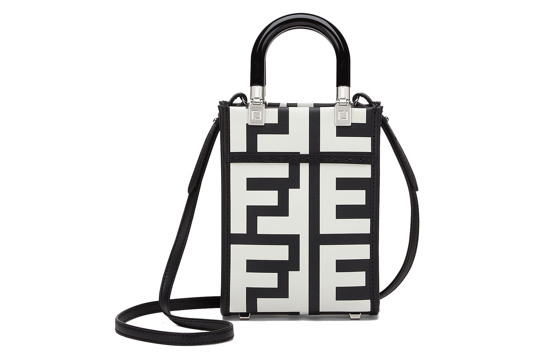 FENDI/芬迪 Fendi Sunshine Tote Bag White Black