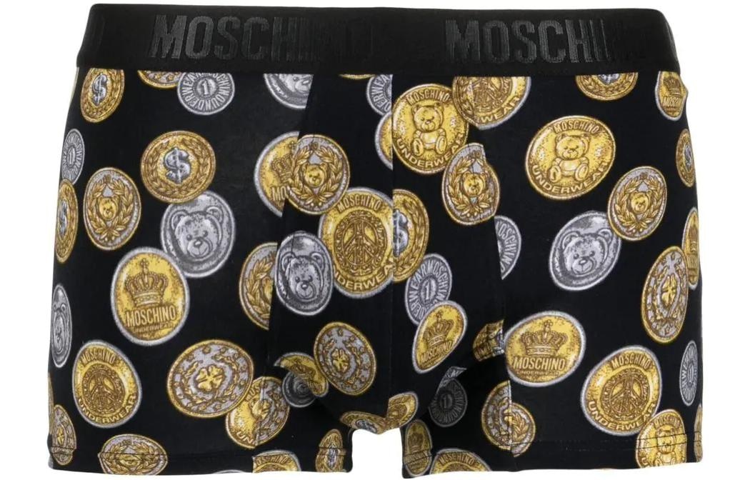 Moschino Logo Print Boxer Briefs Black