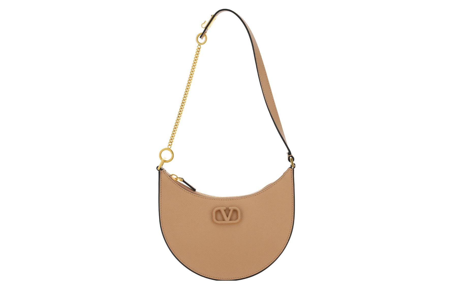 Valentino/华伦天奴 Valentino Vlogo Signature Hobo Bag Cinnamon Pink