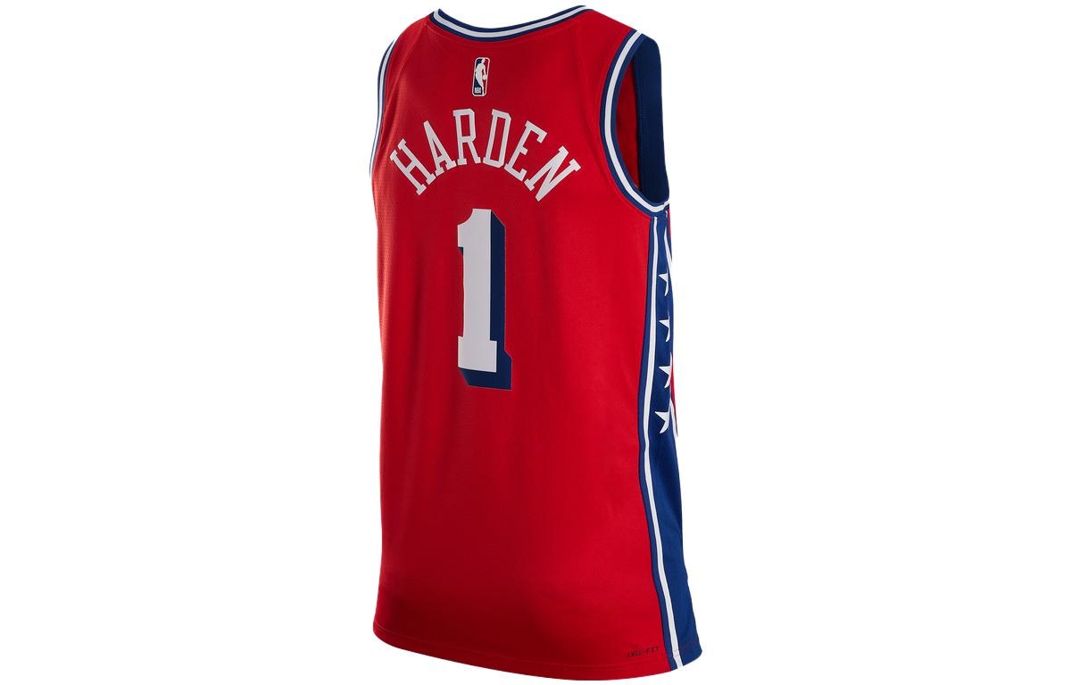 Jordan Dri-FIT NBA Fan Edition Philadelphia 76ers Harden Jersey Red — фото 1