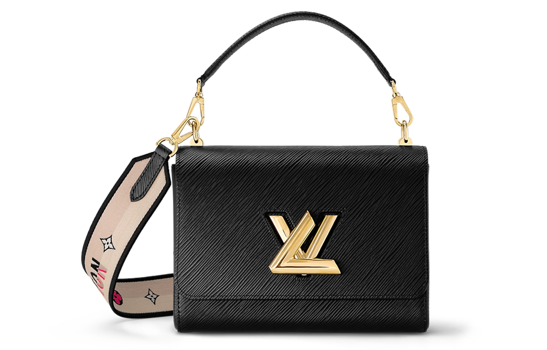 Сумки Louis Vuitton Twist Epi Medium Shoulder Bag Black