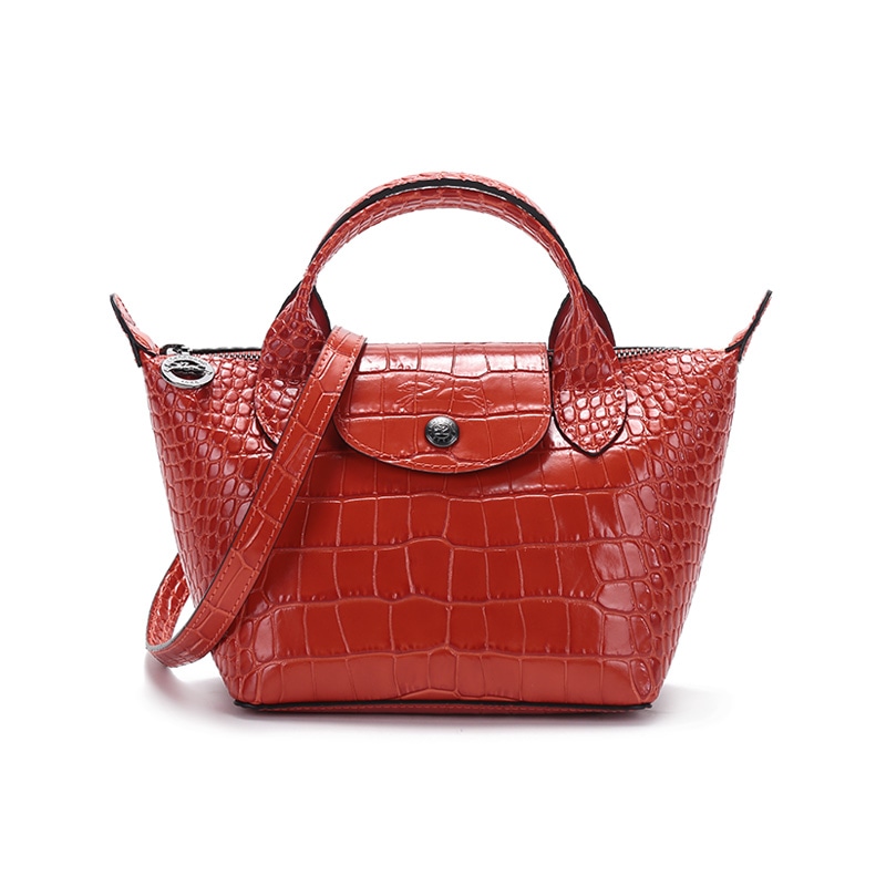 LONGCHAMP/珑骧 Longchamp Le Pliage Cuir XS Orange