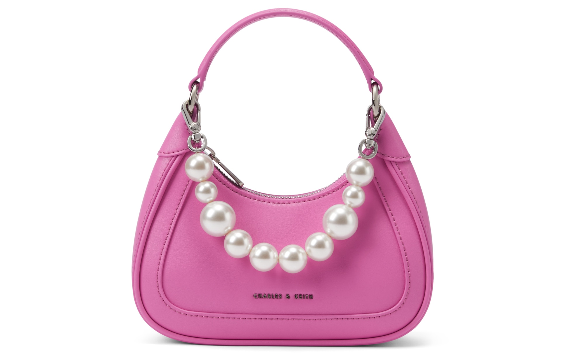 CHARLES&KEITH Charles & Keith Hart Bag Beige/Pink