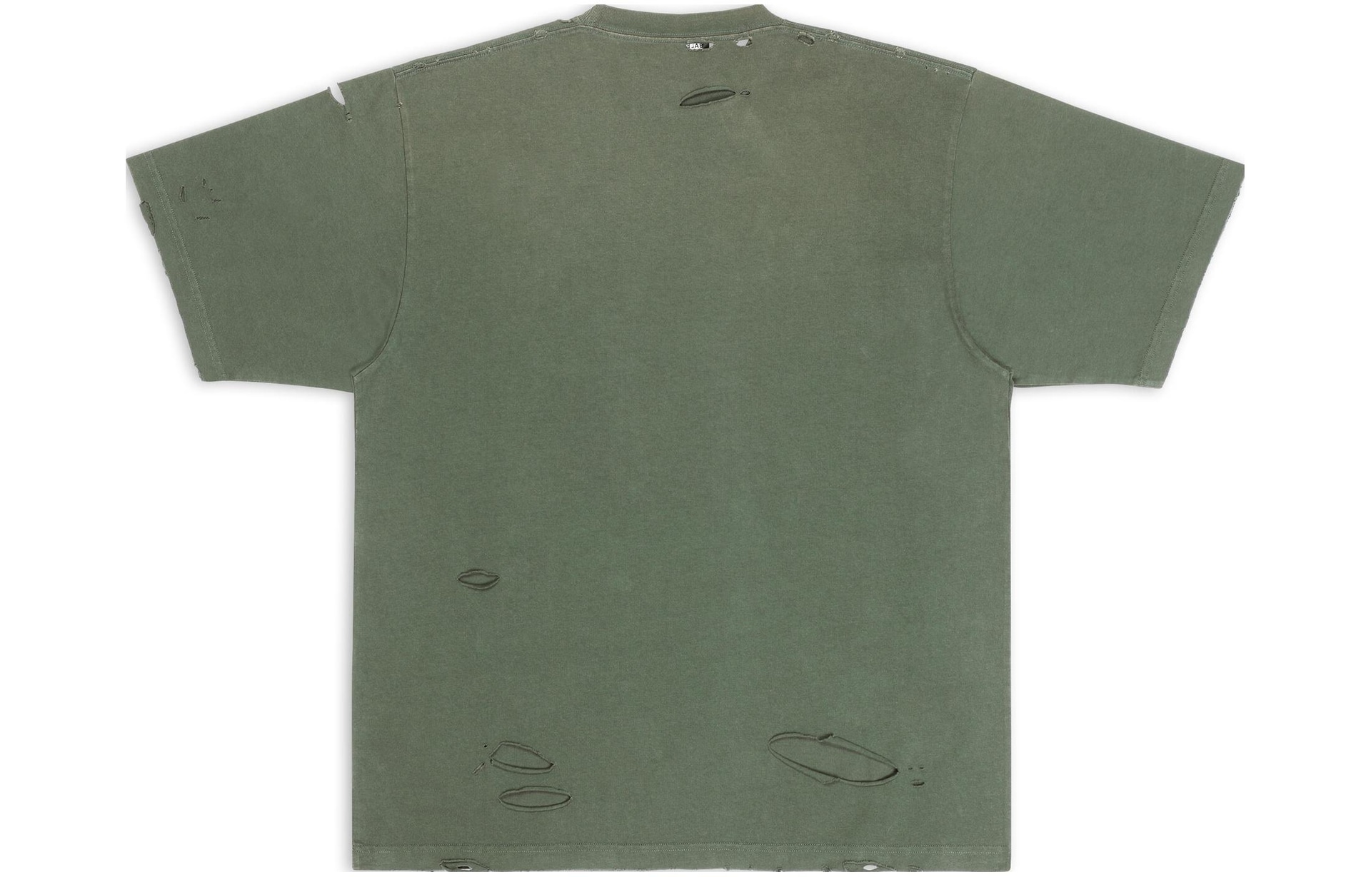 Balenciaga SS22 Caps Destroyed T-Shirt Green — фото 1