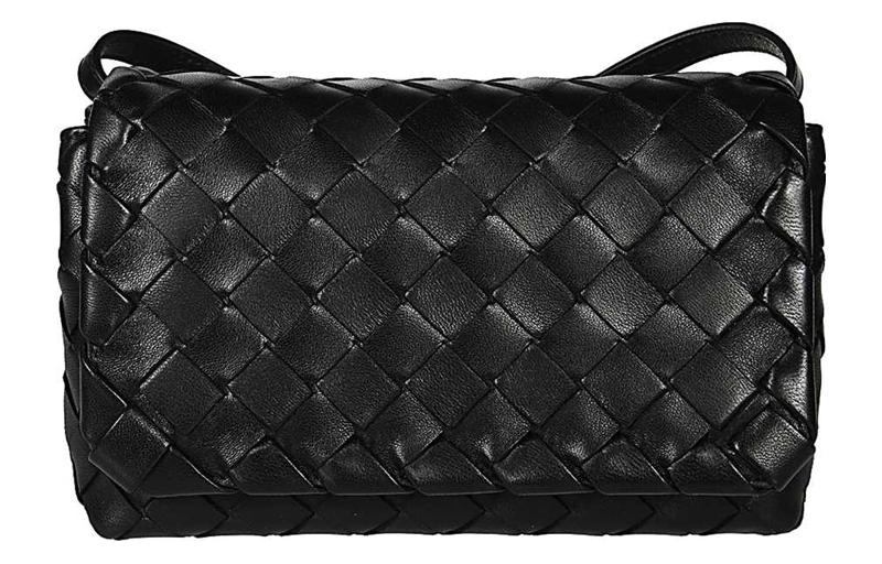 Bottega Veneta/葆蝶家 Bottega Veneta Classic Leather Shoulder Bag Black
