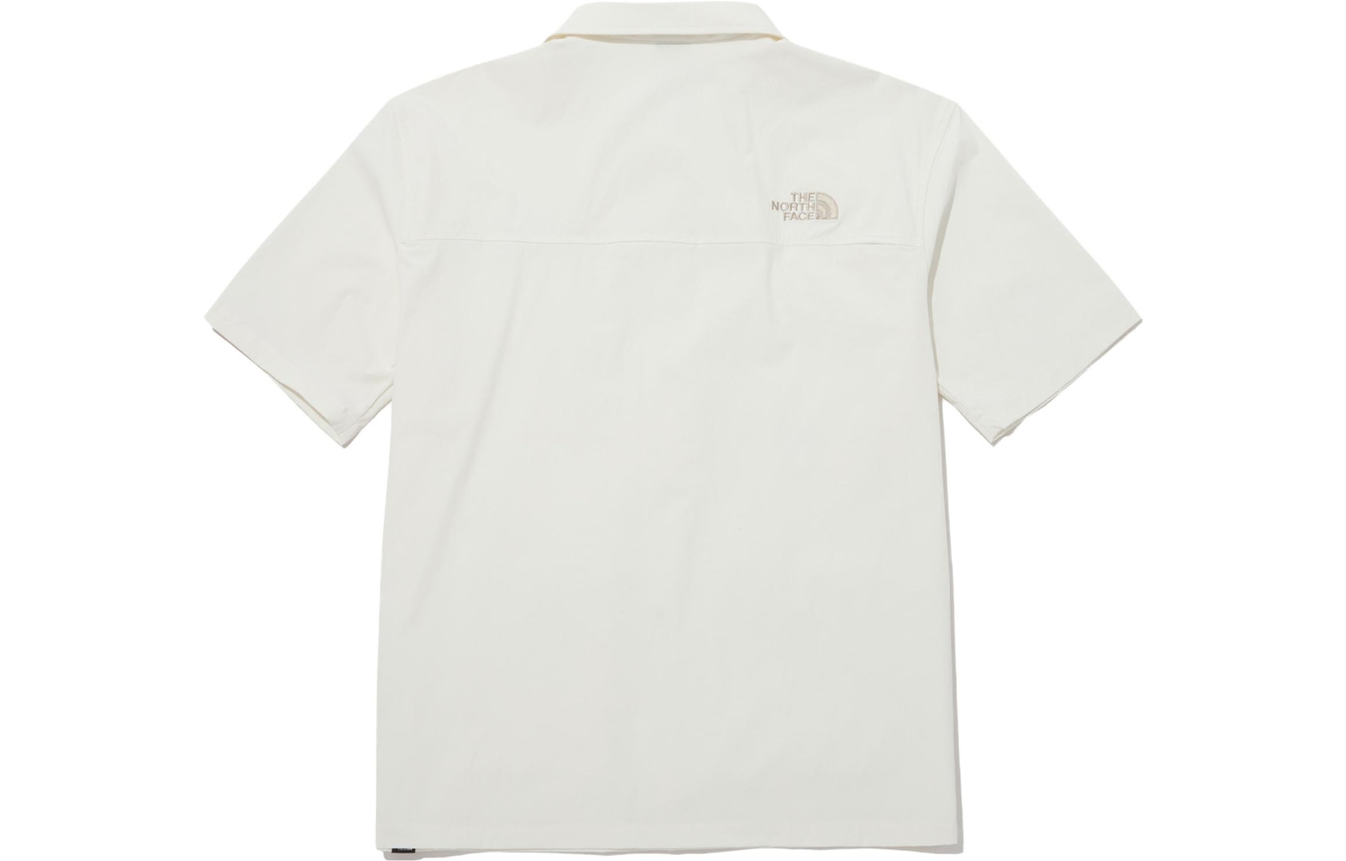 The North Face Logo Button Short Sleeve Shirt Ivory — фото 1