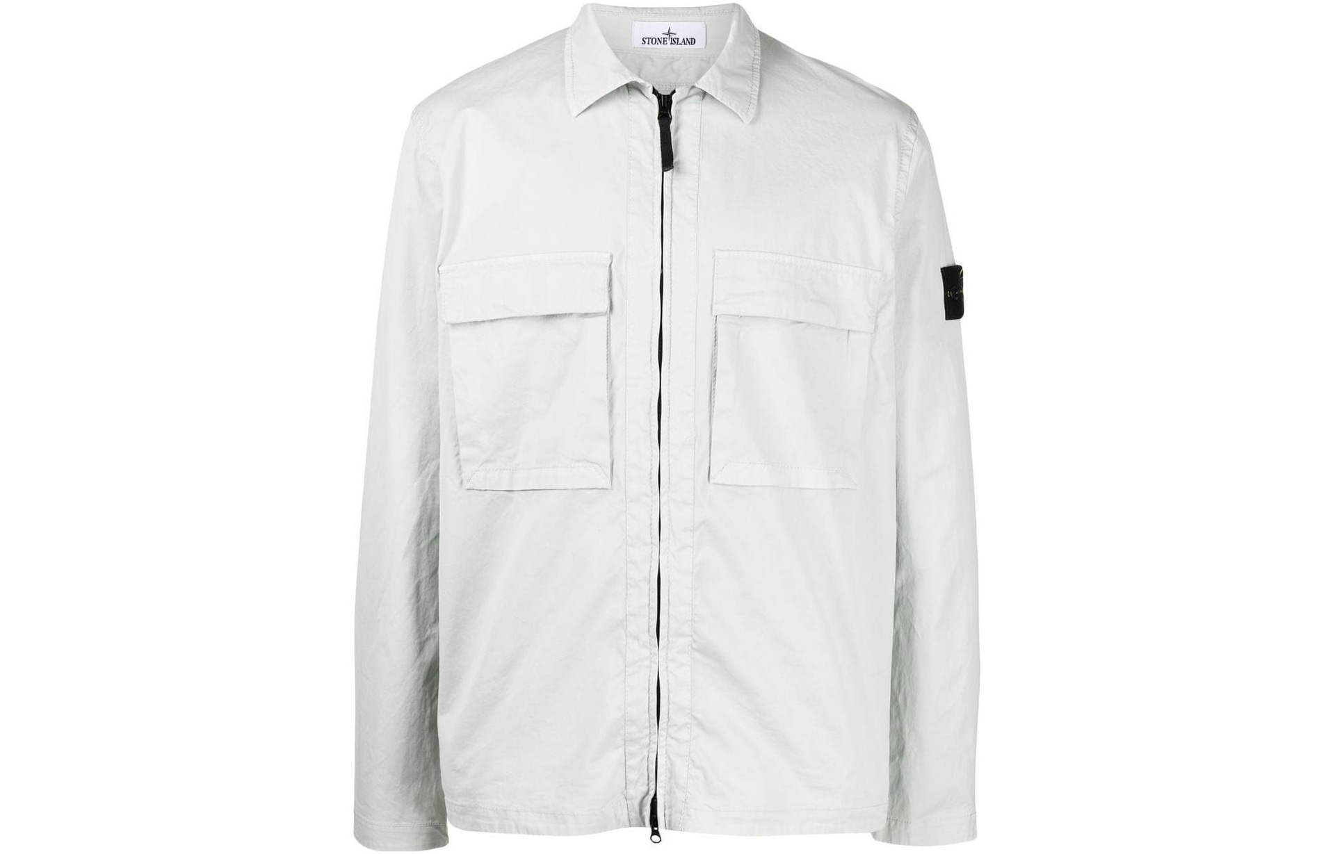 Stone Island Logo Zip Jacket White