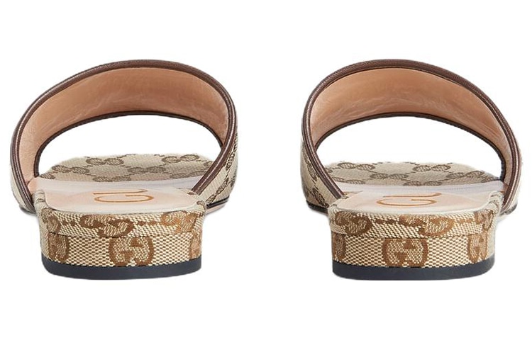 Gucci Tiger Embroidered Slides Beige — фото 10