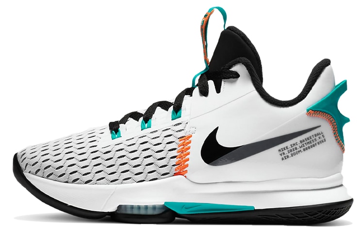 Nike LeBron Witness 5 EP White Green Orange — фото 6