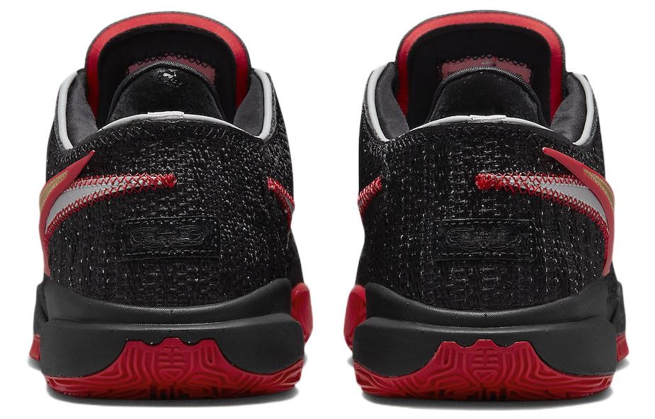 Nike LeBron 20 Low Black Gold Red — фото 8