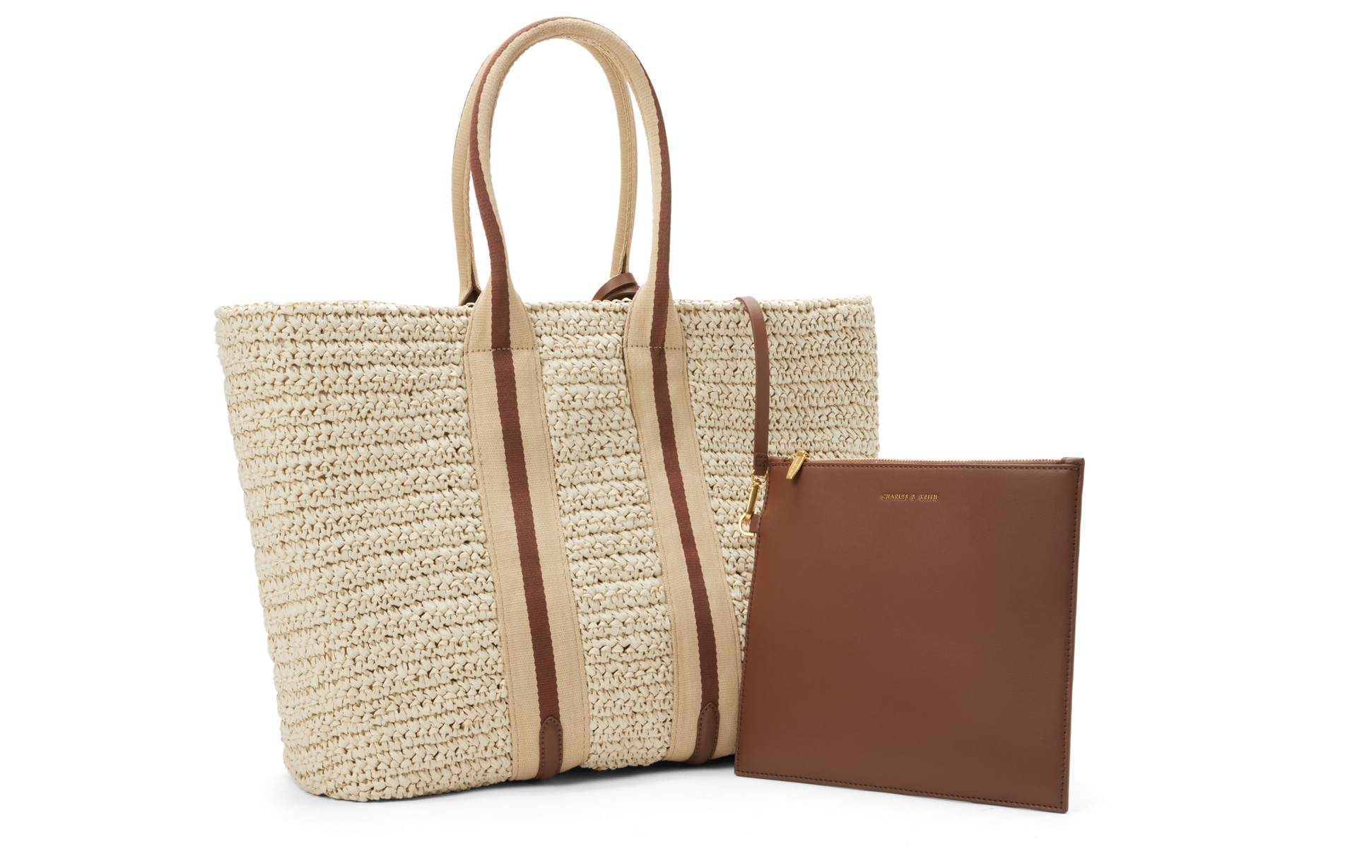 CHARLES&KEITH CHARLESKEITH Tote ChocolateWhite