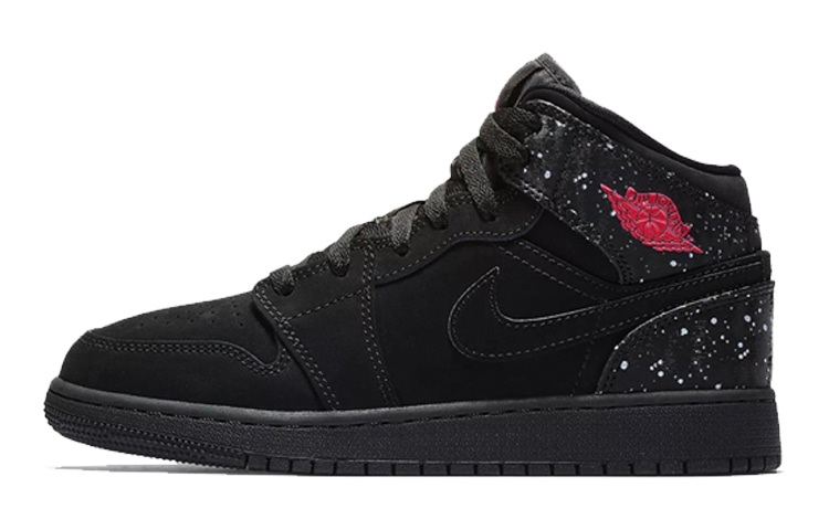 Jordan Air Jordan 1 Mid Black Rush Pink White Splatter — фото 5