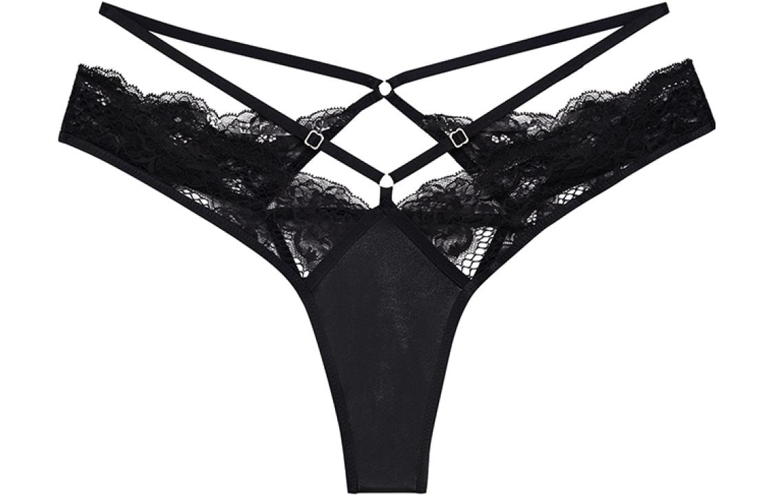 Victoria's Secret Low Rise Lace Briefs Black