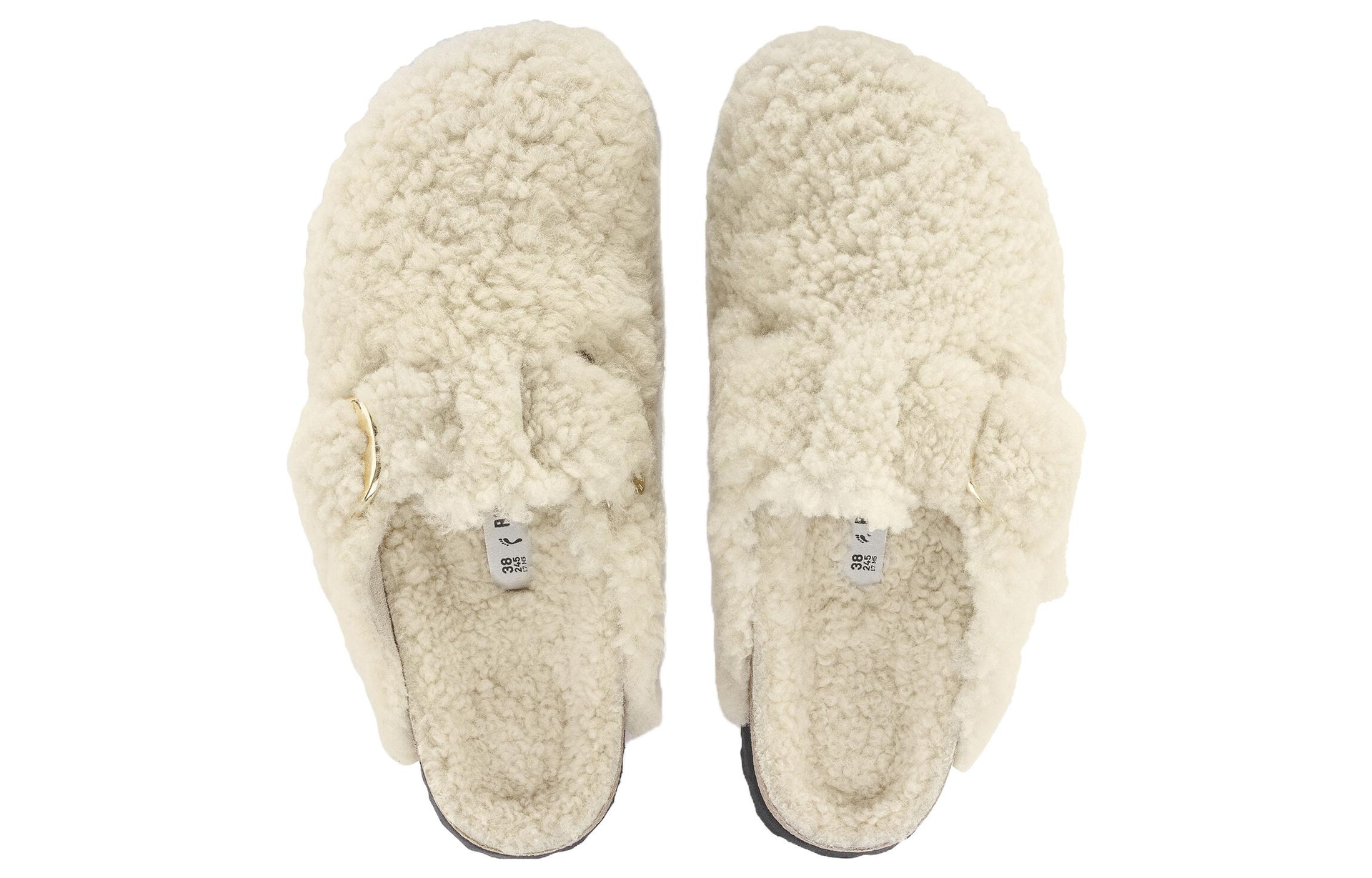 Birkenstock Beige Shearling Slide — фото 9