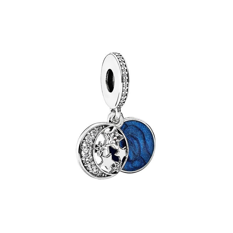 Pandora/潘多拉 Pandora Moon and Star Pendant Charm Silver